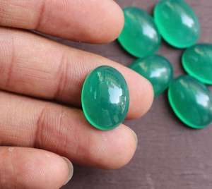 10 piezas de cabujones de ónix verde natural, piedras preciosas ovaladas de base plana, piedra pulida de alta calidad para la fabricación de joyas al por mayor - Product Image 4
