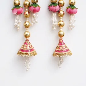 Peacock Wall Hanging With <b>Gold</b> Beads And Pearl Tassels Traditional Wedding <b>Decor</b> For Indoor Living <b>Room</b> - Product Image 4