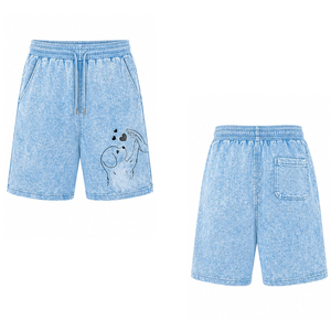 Acid Washed <b>Shorts</b> for <b>Men</b> <b>Fleece</b> Cotton Relaxed Custom Summer Fitness Wholesale Gym Drawstring Running Workout Fashion Athletic - Product Image 6