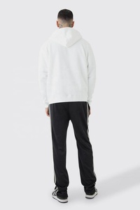 Sweat à capuche zippé en coton de qualité supérieure coupe décontractée confortable et polyvalent veste à capuche pour hommes à la mode couleur unie fermeture éclair - Product Image 3