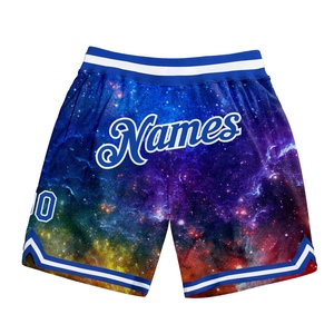 Custom Eco-Friendly Custom Galactic Royal-<b>White</b> 3D Authentic Basketball Shorts - Product Image 1