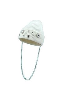 Fashion Rhinestone Beanie chain Hat for Women Knit <b>Winter</b> <b>Cap</b> with Chain Design Stylish Bling Beanie Low MOQ Wholesale Supplier - Product Image 5