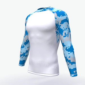 Rashguard de sport imprimé par transfert thermique, respirant, 220g polyester/spandex, personnalisable avec logo frontal, pour hommes adultes, manches longues - Product Image 2