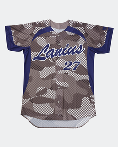 Camiseta de Béisbol Personalizada con Sublimación Americana, de Poliéster de Secado Rápido, Estilo Retro, con Botones y Costuras - Product Image 6