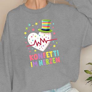 Sudaderas de mujer corazón blanco grande con confeti colorido - Product Image 2