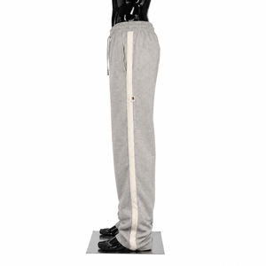 Men's Heavyweight Cotton <b>Fleece</b> Eco-Friendly Drawstring Closure Baggy Sweatpants Wide Leg Side Stripe Joggers Customizable <b>Pants</b> - Product Image 3