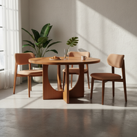 Table basse ronde moderne avec 4 chaises, design décoratif, garantie 1 an, ensemble compact de meubles de salon 4 places