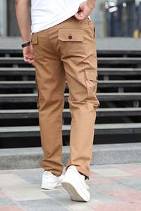 Men's Cargo Pants Elastic Waist Quick Dry Loose Fit Solid Color Outdoor Casual Wear With Pockets All Seasons - Product Image 1