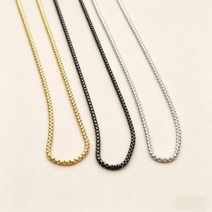 Collier chaîne en acier inoxydable tendance pour hommes et femmes, couleur or, argent, noir, chaîne cubaine minimaliste, bijoux unisexes - Product Image 2