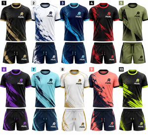 Conjunto de Camiseta y Pantalones Cortos de Pádel Personalizados para Hombre, Ropa Deportiva Transpirable de Secado Rápido, Uniforme de Pádel Personalizado por Sublimación para Equipo - Product Image 2