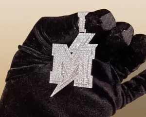 Collar con colgante personalizado de diamante moissanita VVS, plata de ley 925 chapada en oro, estilo hip hop, con nombre o letra personalizada, para regalo. - Product Image 2