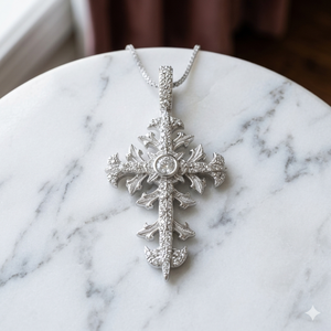 925 <b>Silver</b> Rhodium Plated Custom Iced Jesus Filigree Cross Pendants <b>Necklace</b> Lab Grown Diamond Christian Religious Jewelry Fine - Product Image 4