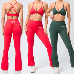 Conjunto Deportivo de Yoga para Mujer, Sin Costuras, con Logotipo Frontal, Spandex/Nylon de Secado Rápido, 2 Piezas - Product Image 1