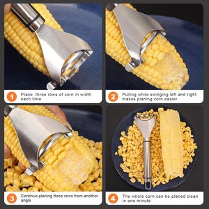 Sbucciatore per Pannocchie di Mais in Acciaio Inox 304, Utensile Rapido per Rimuovere il Mais dal Pannocchia - Product Image 3