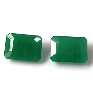 Esmeralda Natural de Zambia de 9.05 Quilates, Corte Esmeralda, Facetada, Juego de 2 Piezas - Product Image 2
