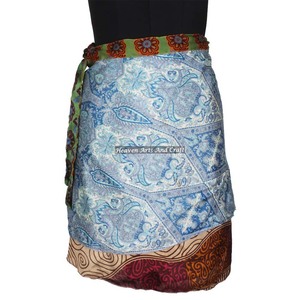 New <b>Gypsy</b> Hippie Boho Indian Retro Paisley Silk Casual Wrap Short <b>Skirt</b> Vintage Sexy Mini Sari <b>Skirt</b> Casual Summer Beachwear - Product Image 4
