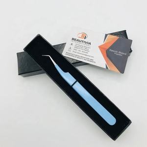 Pinzas profesionales para pestañas de acero inoxidable con ángulo de 45 grados, extensión de pestañas de Color cielo, punta de volumen, agarre fuerte, punta fina - Product Image 6