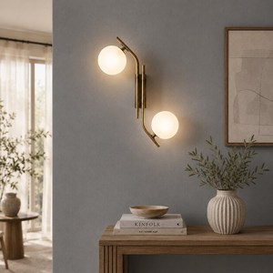 Applique murale moderne en laiton avec abat-jour en verre rond, éclairage intérieur pour salon, décoration de la maison - Product Image 3