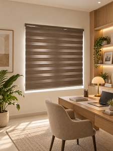 EX09-SUPER SYSTEM Zebra - Persiana Eléctrica Exclusiva Premium, Tipo Persiana Enrollable Día y Noche, Integrada para Sala de Estar de Villa, Decoración de Lujo - Product Image 1