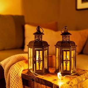 Lanterne vintage porte-bougie suspendue en fer, lanterne nordique, lanterne rustique pour centre de table de mariage - Product Image 5