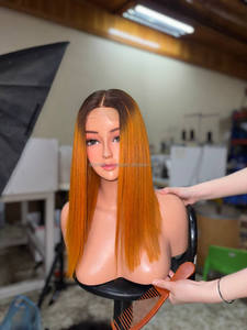 SUPER VENTE: Perruque de couleur droite osseuse Cheveux humains Couleurs orange Longueurs complètes 8- 28 pouces disponibles en stock - Product Image 2