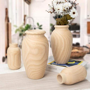 Jarrón de Madera de Paulownia Sólida, Ligero y Duradero, Diseño Escandinavo Moderno, para Exhibición de Flores Secas, Decoración Clásica para el Hogar, Año Nuevo - Product Image 2