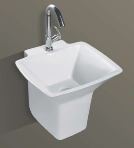 Lavabo monobloc AQUA L400 W370 H350 pour salle de bain, hôtel et hôpital – Écologique et facile à nettoyer - Product Image 3