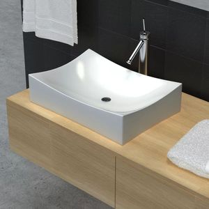 Lavabo in ceramica da bagno bianco lucido, - Product Image 1