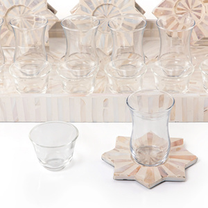 Plateau de service en nacre au design esthétique luxueux avec tasses en verre, ensemble décoratif pour les fêtes du Ramadan, en provenance du Vietnam - Product Image 4