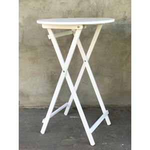 Soporte Redondo Plegable de Madera de Pino Tradicional para Plantas - Exhibidor de Jardín Portátil con Marco en X Blanco 40x30x12cm Expandido - Venta al por Mayor - Product Image 1