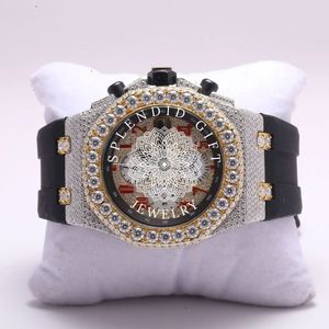 Montre de luxe pour homme en argent et quartz avec mouvement ETA, résistance à l'eau 10m, bracelet en silicone noir, cadran en cristal saphir 28mm - Product Image 1