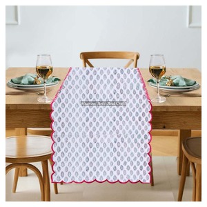 Best Quality Cotton Fabric Hand Block Print Embroidery Edge Washable <b>Table</b> <b>Runner</b> Design for Restaurants Hotels Weddings Home - Product Image 6