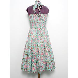 Robe longue décontractée en coton à imprimé floral tropical pour femme, style bohème, col halter, respirante, idéale pour l'été, la plage et les vacances – Grande Vente - Product Image 5