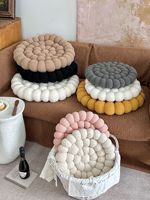PFS02 Nouveau style coussin tissé couleur unie minimaliste, esthétique INS, couleur crème française, pour fenêtre en baie, canapé, pouf, oreiller, vente en gros