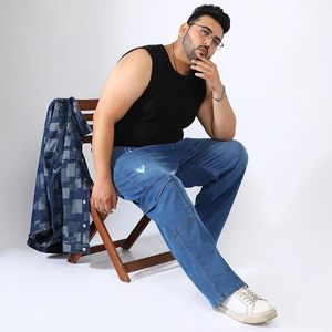 Jeans de mezclilla azules para hombre, clásicos, 100% algodón, ecológicos, resistentes a la decoloración, de corte ancho, lavado medio, tiro medio, ajuste holgado, rasgados - Product Image 5