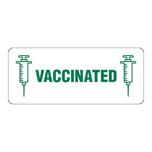 Étiquettes adhésives résistantes à l'eau Brady Vaccinated, finition mate, pour le contrôle d'accès dans les secteurs de la santé - Product Image 2
