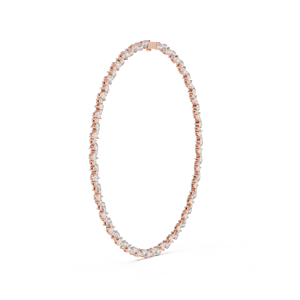 Collier tennis en diamant de laboratoire taille poire, plaqué or rose, bijoux solides pour femmes - Product Image 4