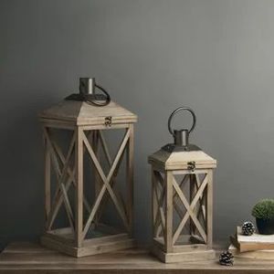 Farol de vela de madera hecho a mano y personalizado para eventos y decoración del hogar, para colgar y para piso. - Product Image 2