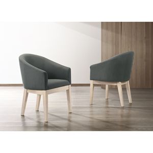 Ensemble de 2 chaises d'appoint en tissu gris de 23 po de la marque Neroli pour salon - Product Image 1