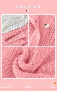 Pull en tricot rose à col rond pour femme, mélange de laine douce, confortable et léger - Product Image 6