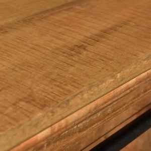 Industrial Long <b>Sideboard</b> with <b>Metal</b> and Glass Doors Solid Mango Wood Rough Finish Durable and Multifunction Storage - Product Image 3