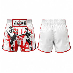 Pantalones Cortos de Muay Thai de Alta Calidad, Talla Grande, Tejido de Punto, Transpirables, de Secado Rápido, Elásticos, Impermeables, Casuales, con Cintura Elástica, para MMA y Kick Boxing - Product Image 1