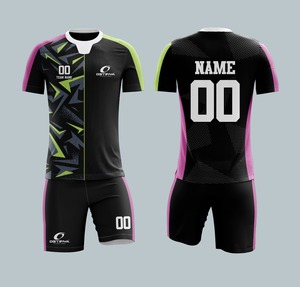 New Design Custom Printed Unisex Anti-Bacterial 100% Polyester Short Sleeve <b>Soccer</b>/football Jersey Uniform Kit Front OEM Service - Product Image 2