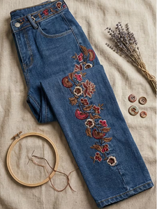 Jeans de Mezclilla de Cintura Alta y Pierna Recta para Mujer, Marca TRIBON SPORTS, Corte Regular Sin Elasticidad, Estilo Casual para Verano - Product Image 5