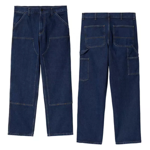 Jeans Carpenter à Jambes Larges Personnalisés pour Hommes, Coupe Ample, Denim Délavé, Multi-Poches, Pantalon de Travail, Vente en Gros, Pantalon Cargo en Denim pour Hommes - Product Image 1