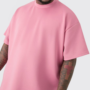 Men's 100% Cotton T-<b>Shirt</b> Oversized 240 Grams Weight Plain Short Sleeve with Extended Neckline Regular Length Plus Size <b>3XL</b> - Product Image 5
