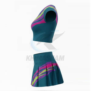 Uniforme de cheerleading léger, couleur unie, respirant, en polyester de qualité supérieure, options personnalisées, pour femmes adultes - Product Image 4