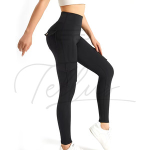 Nouveau design tendance, respirant, confortable, leggings de sport pour femmes, taille haute élastique, anti-transpiration, couleur unie, longueur intégrale, effet push-up - Product Image 6
