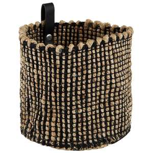 Panier de rangement en jute tissé, grand panier noir naturel tissé à la main, multi-usages pour la lessive, les jouets, les couvertures, le salon - Product Image 1