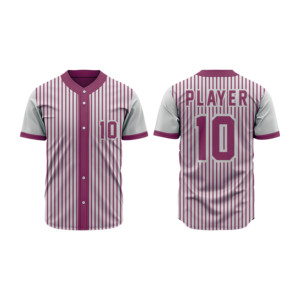 Camiseta de Béisbol Sublimada Personalizada para Hombre, Transpirable, a Rayas, con Botones, Uniforme de Softbol, Manga Corta, Ropa Deportiva - Product Image 4